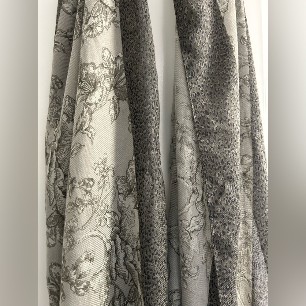 Gray Multi Pattern Scarf - Picture 5 of 6